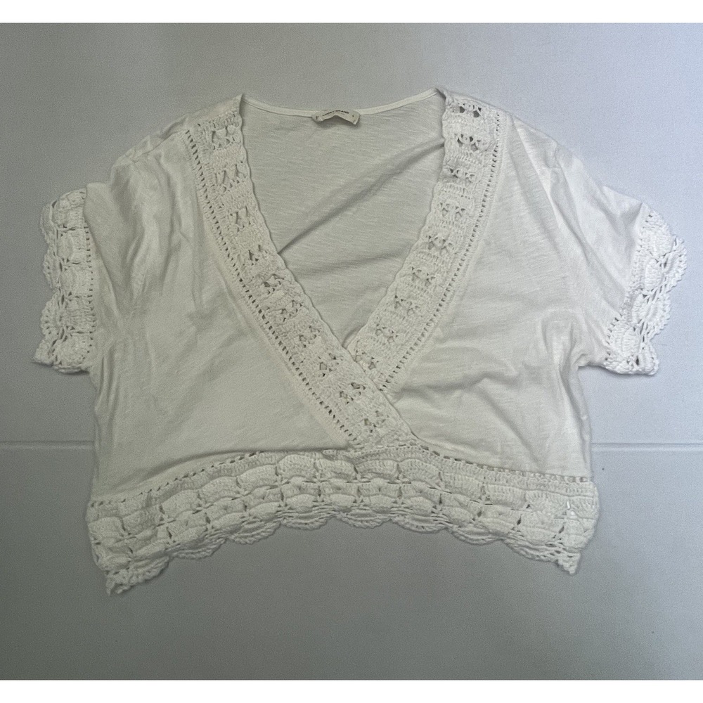 Lucky Brand Womens Boho Top Floral Size Large White